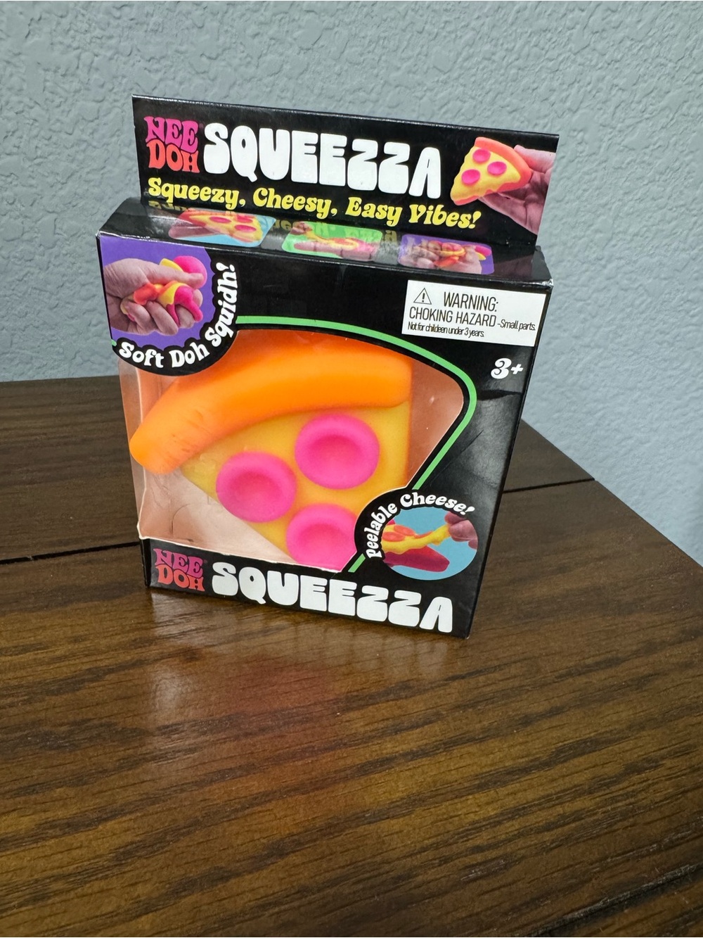 Squeeza Pizza Squishy Toy - Pink & Orange